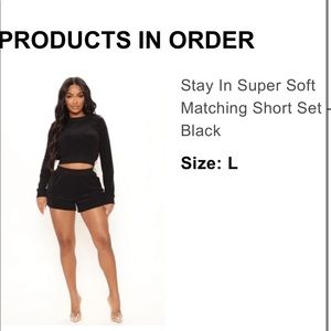 Fashion Nova 2 piece set in black